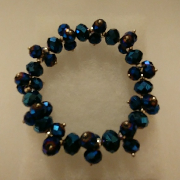 Blue Metallic Crystal Bracelet - Picture 5 of 8